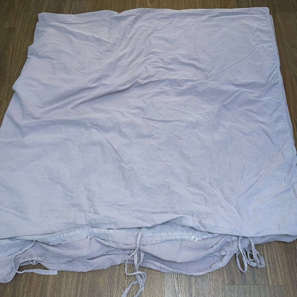 Pottery Barn Washed Cotton Full/Queen Duvet Set in Lavender - Picture 8 of 11